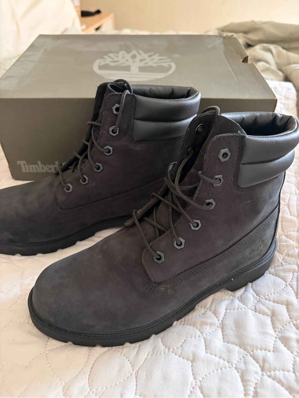 Timberland Men's Dark Gray Leather Work Boots